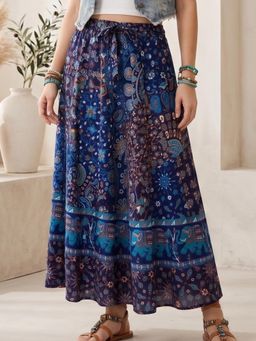 BOHOLYFE - Women Midnight Lagoon Boho Maxi Skirt