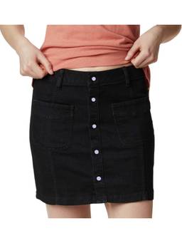 Tripursundari Fashion - Black Mini Denim High Waist Straight Fit with Pockets Skirt