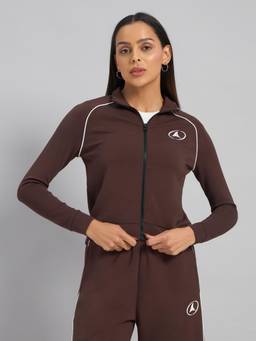 Fitleasure - Womens Brown Final Call Full Sleeve Jacket