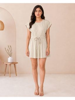 BRINNS - Beige Drawstring Waist Casual Dress