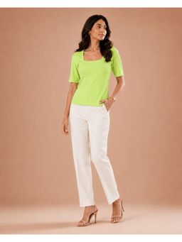 BRINNS - Green Women Ribbed Sleeveless Fitted Top