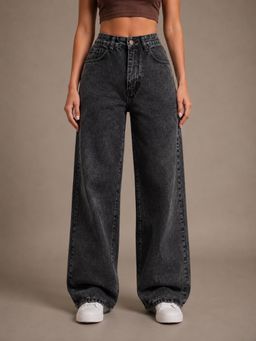 VBEAUTI - Women Black Straight Leg Streatchable Jeans