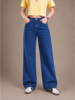 VBEAUTI - Women Straight Leg Blue Streatchable High Rise Jeans
