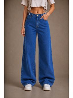VBEAUTI - Women Straight Leg Streatchable High Rise Blue Jeans