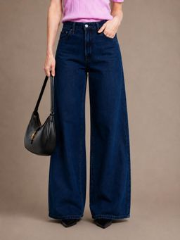 VBEAUTI - Navy Blue Straight Leg Streatchable High Rise Women Jeans
