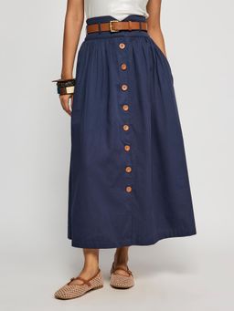 Label Ritu Kumar - Women Navy Blue Medusa Maxi Skirt