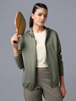 Technosport - Green Women Slim Fit Hooded Jacket