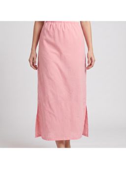 Zuri - Women's Peach Office Midi Skirt