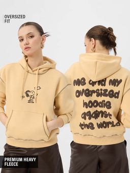 The Souled Store - Official Peanuts Against The World Women Oversized Hoodie