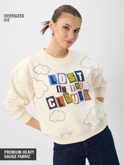 The Souled Store - Originals Lost In The Clouds Women Oversized Sweatshirt