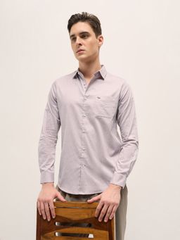 The Bear House - Men Purple Cotton Printed Tailored Fit Shirt