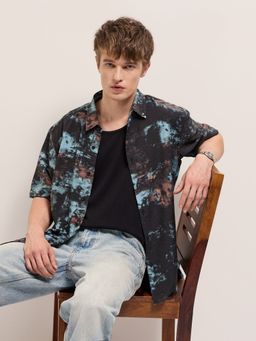 The Bear House - Men Multi-Color Abstract Printed Casual Shirt