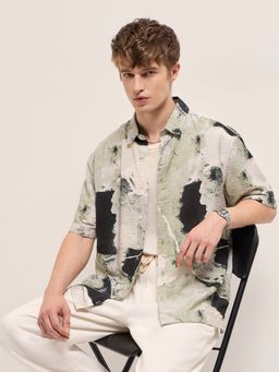 The Bear House - Men Multi-Color Abstract Printed Casual Shirt