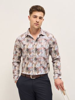 The Bear House - Men Multi-Color Printed Tailored Fit Formal Shirt