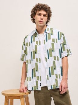 The Bear House - Men Multi-Color Abstract Printed Relax Fit Shirt