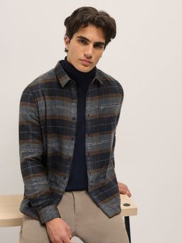 The Bear House - Men Multi-Color Cotton Checked Slim Fit Shirt