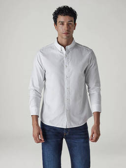 Levi's - Men White Solid Slim Fit Oxford Shirt