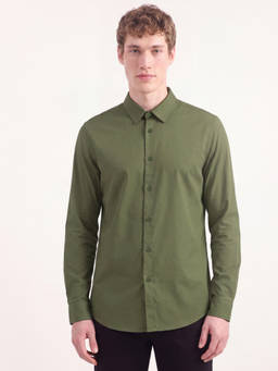 United Colors of Benetton - Men Green Slim Fit Spread Collar Solid Shirt