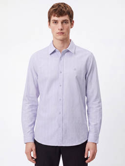 United Colors of Benetton - Men Purple Regular Fit Spread Collar Striped Shirt