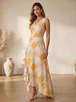 AAREIN - Orange Paisley Print Maxi Dress