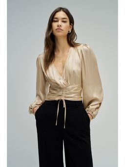 Salsa Jeans - Gold Wrap Blouse Full Sleeves Top