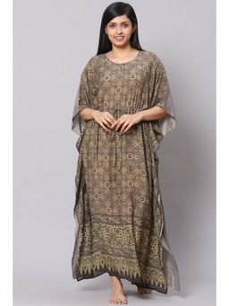 Biba - Green Straight Art Silk Sleepwear