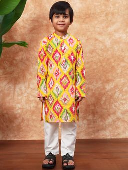 Readiprint - Yellow Abstract Kurta and Pyjama (Set of 2)