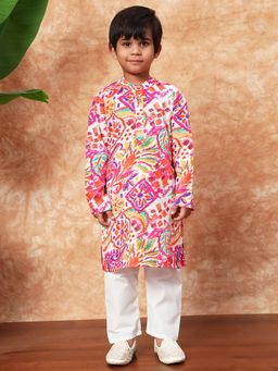 Readiprint - Pink Abstract Kurta and Pyjama (Set of 2)