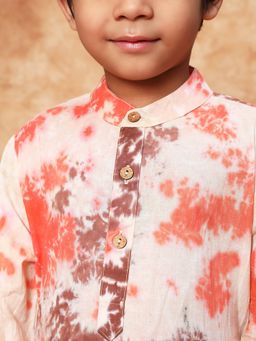 Readiprint - Peach Tie and Dye Kurta with Pyjama (Set of 2)