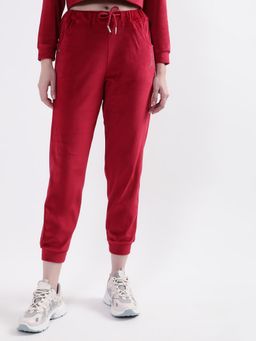 ELLE - Womens Maroon Solid Joggers