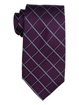 The Tie Hub - Purple Checkered 100 Perc Silk Necktie