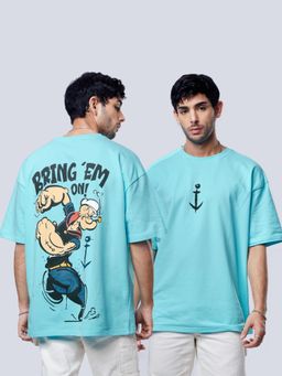 The Souled Store - Popeye: Bring Em On Printed Cotton Oversized T-shirts