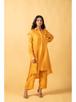 Naav - Women's Chandan Yellow Embroidered Kurta and Pant