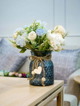 Ekhasa - Blue Glass Vase Flower Pot for Home Decoration