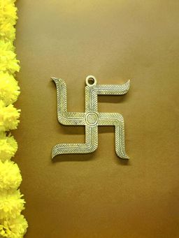 Ekhasa - Brass Swastik Wall Hanging Yantra