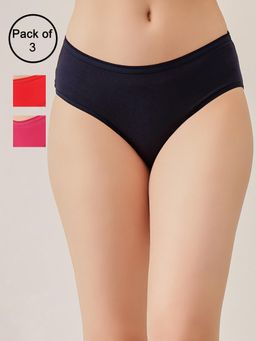 Clovia - Women Multi-Color Cotton Bikini Panties (Pack of 3)