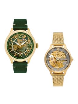 Earnshaw - Baron and Anning Mech-Automatic Skeleton Round Dial Couple Watch - ES-8231-SET-02