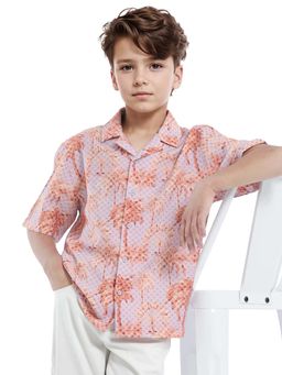 RARE ONES - Pink Printed Regular Fit Shirt - Rare Ones By Rare Rabbit