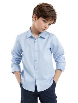 RARE ONES - Blue Solid Regular Fit Shirt - Rare Ones By Rare Rabbit