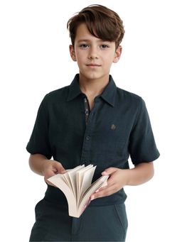 RARE ONES - Teal Solid Regular Fit Shirt - Rare Ones By Rare Rabbit