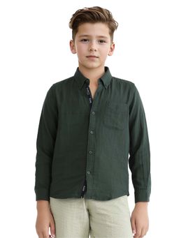 RARE ONES - Green Solid Regular Fit Shirt - Rare Ones By Rare Rabbit