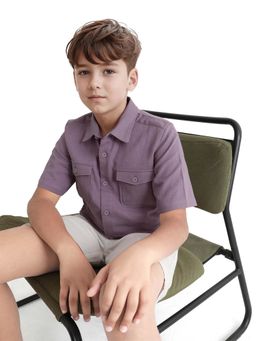 RARE ONES - Purple Solid Regular Fit Shirt - Rare Ones By Rare Rabbit