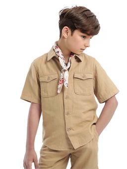 RARE ONES - Beige Solid Regular Fit Shirt - Rare Ones By Rare Rabbit