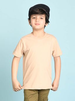 Nusyl - Peach Solid Oversized Fit T-Shirt