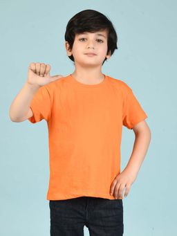 Nusyl - Orange Solid Oversized Fit T-Shirt