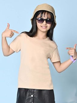 Nusyl - Peach Solid Oversized Fit T-Shirt