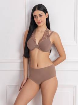 Chelvet - Padded Underwired Lace Panel T-shirt Bra