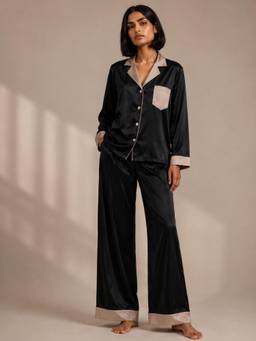 Noite Luxe - ATELIER-ARDOISE full Sleeves Shirt and Pyjama