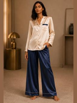 Noite Luxe - Harmony Clair de Lune full Sleeves Shirt and Pyjama