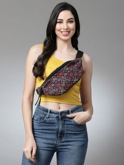 Anekaant - Black, Maroon & Multi Waist Belt Bag